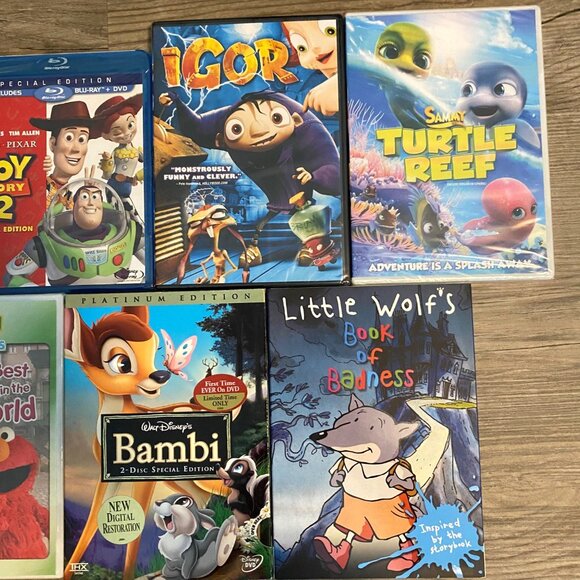Kids Children Family DVD Lot of 7 Bambi Bolt Toy Story 2 Igor Turtle Reef Etc - Picture 3 of 7